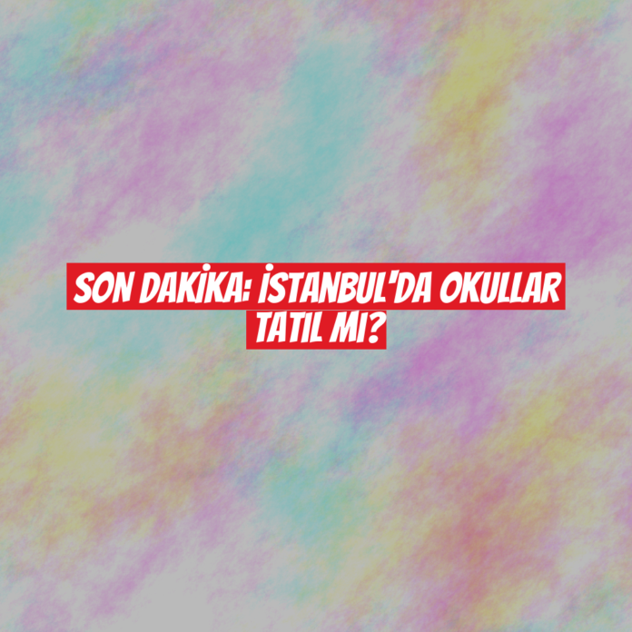 SON DAKİKA: İstanbul'da Okullar Tatil mi?